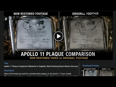 Apollo 11 Moon Landing Restored Footage | Historic Plaque Reading