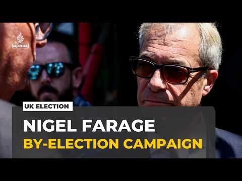 UK reform party leader triggers vote: Nigel Farage begins campaigning in by-election