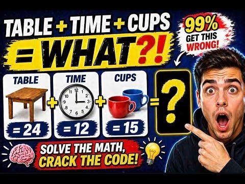 🕒🍽️🥤 Table + Time + Cups = WHAT?! | LIVE Brain Teaser (Hidden Math Trick 😱)