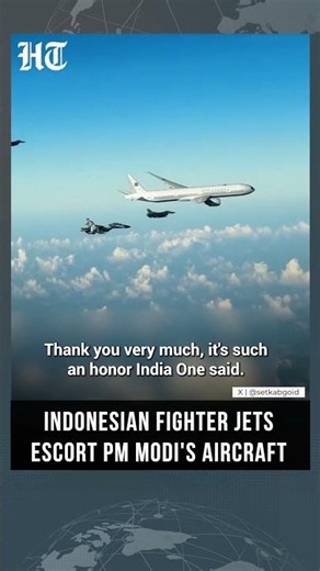 PM Modi Receives Fighter Jet Escort as He Arrives in Jakarta for Key Indonesia Visit | #shorts