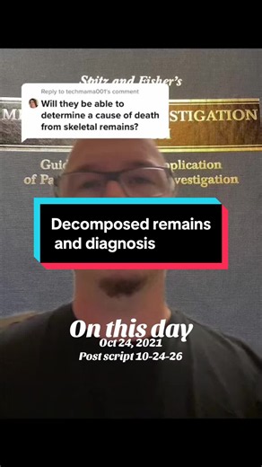 #onthisday more on diagnosing on #decomposition remains. #forensics #education #fyp