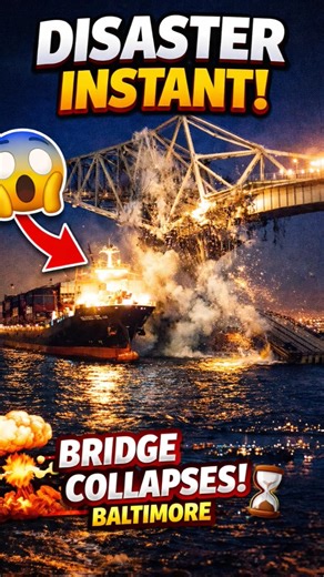 One Ship Destroyed a Bridge… 😳 |Francis Scott Key Bridge #shorts #realincident #history