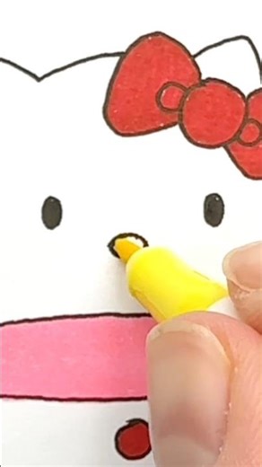 Quick Hello Kitty snowman art #ytshorts #diy #kidsdrawing #art