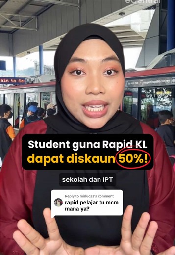 Kad Rapid Pelajar: Diskaun 50% untuk Pengangkutan Awam