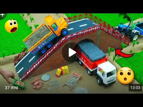 DIY Mini Truck Builds Brick & Metal Railing Bridge | Fun Construction Science Project#DIYProject