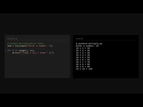 TECH110: Module 2 Activity - Python Multiplication Table Walkthrough