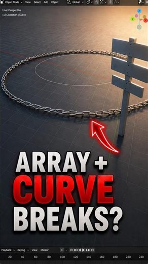 Blender Array + Curve: Use This Control Trick ⚡#shorts