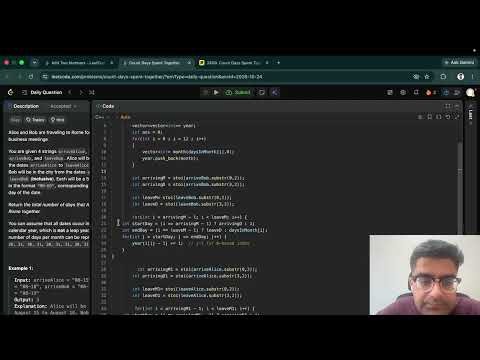 LeetCode 2409 (Count Days Spent Together) - Full Solution & Code Walkthrough
