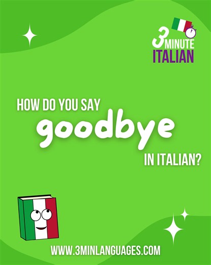 How do you say “goodbye” in Italian? 🇮🇹 Arrivederci (polite). Very formal: arrivederLa. Informal “bye” = ciao. #LearnItalian #ItalianFarewells