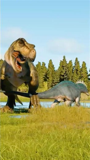 Somebody Doesn't Like The New Amargasaurus... #amargasaurus #trex #scuttles