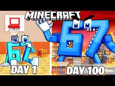 I Survived 100 Days as 67 KID in MINECRAFT!