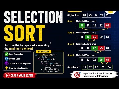 Selection Sort in Python | Step-by-Step Explanation | Grade 12 Computer Science