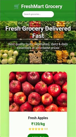 Grocery Website Clone Simple Non Responsive Portfolio#shortsfeed #coding #trending #lifeisbutadream