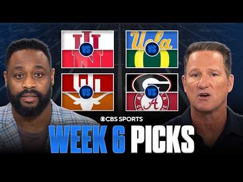 Picks for EVERY Top 25 game in College Football [Full Week 6 Predictions] ✅