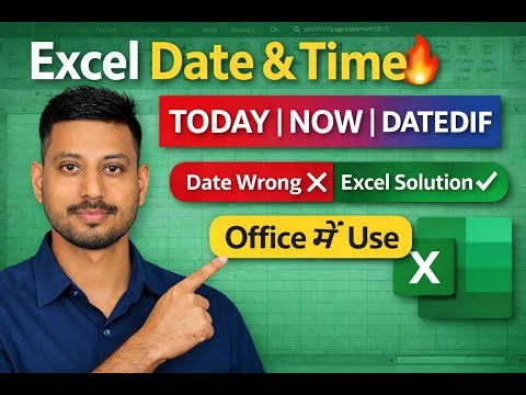 Excel Date & Time Functions Complete Class | #excelhindi #function #excelformula #education 🔥#2026