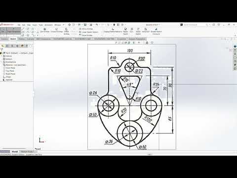 SolidWorks 2D sketching Exercise