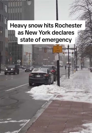 Snow blew through downtown Rochester, New York, as a powerful winter storm hit parts of the Midwest and eastern United States. #snow #storm #weather #newyork #usa