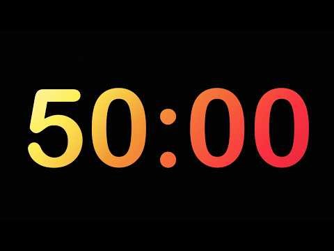 ⏰ 50 Minute Silent Countdown Timer | No Music, No Sound | Clockface Ember