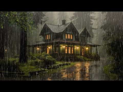 10 Hours Very Heavy Rain to Sleep FASTER - Sleep Longer with Rain Sounds for Sleeping