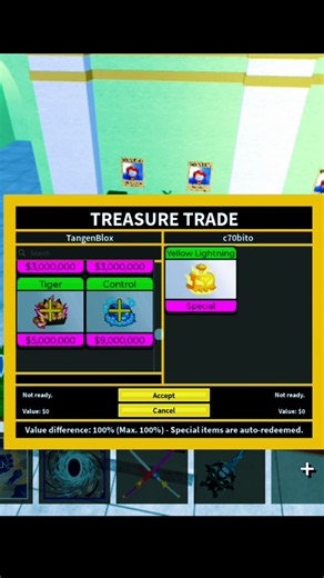 I GAVE CONTROL & TIGER FOR THIS?! 😭⚡ | Blox Fruits #shorts #bloxfruits #trade #yellow #lightning