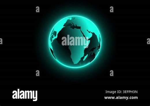 Teal earth globe animation seamless loop digital world map 4k. Rotating teal globe earth animation global technology futuristic background 4k ultra hd Stock Video Footage - Alamy