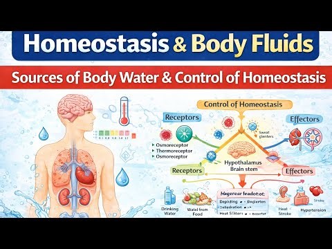 Homeostasis & Body Fluids | Sources & Loss of Body Water & Control Mechanism | UG Zoology 3rd Sem