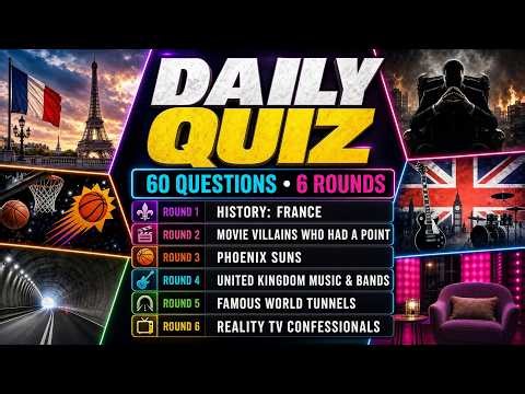 Daily Quiz: 60 Trivia Questions Across 6 Rounds