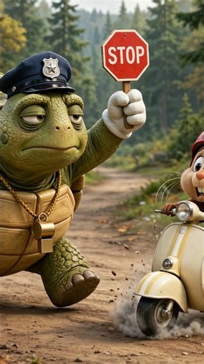 Tortoise Traffic Cop vs Speedy Chipmunk 😂 #shorts