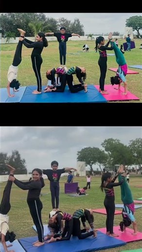 Epic Team Gymnastics Formation | Group Pyramid Skills for Kids #stunt #flip #gymnast