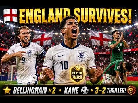 🏴 BELLINGHAM’S MASTERCLASS! England Beat Mexico 3–2 | Jude x2 • Kane Scores • World Cup Thriller 🔥