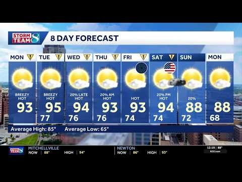Iowa weather: Intense heat and humidity builds this week