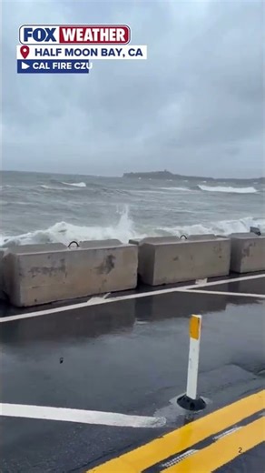Intense Waves Crash Over Barriers In Half Moon Bay Amid Back-to-back Storms