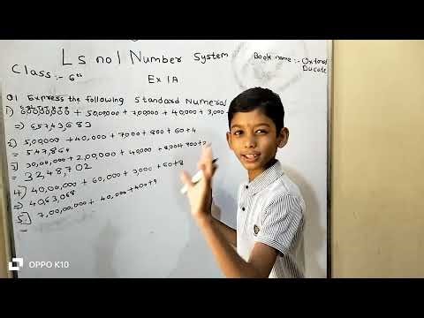 Class 6 lesson number 1 number system exercise 1A question number 1 and 2 maths