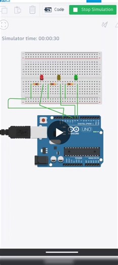 #arduino #tinkercad #electronics #beginnerproject #trafficlight #learningbydoing #engineeringstudent | TONESH M