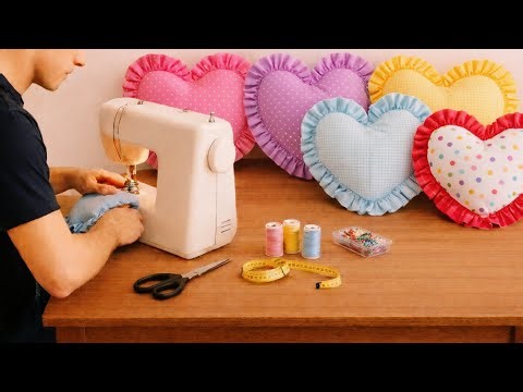 Sew a heart-shaped pillow. A wonderful gift for friends ❤️❤️❤️
