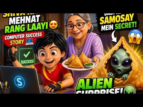 Shiva ki mehnat rang laayi 😍 | Computer success story + Alien surprise 👽|shiva cartoon |shiva