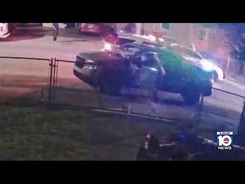 Surveillance video shows car with Miami stabbing victim