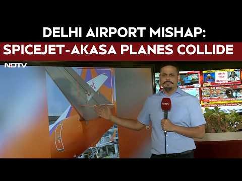SpiceJet Accident News | SpiceJet Plane Winglet Breaks, Gets Stuck In Akasa Jet It Hit In Delhi