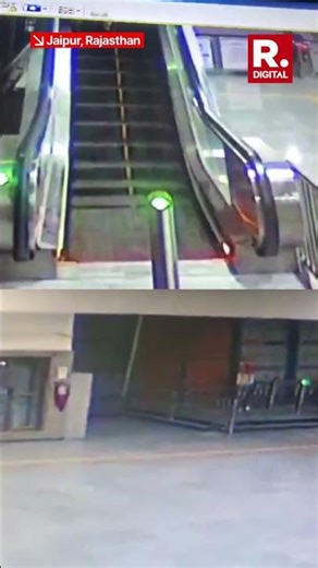 Jaipur Cop Saves Woman and Child From Escalator Fall