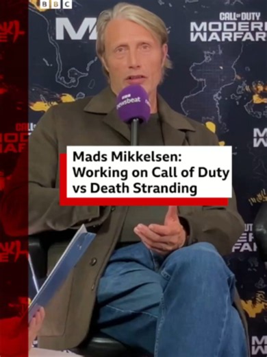What's it like working on Death Stranding when compared to Call of Duty? #MadsMikkelsen #ModernWarfare4 #HideoKojima #DeathStranding #BBCNews