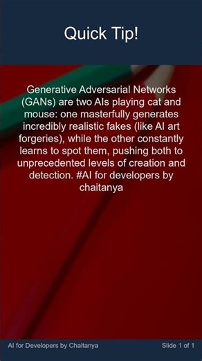 Generative Adversarial Networks (GANs) are two AIs playing cat and mouse: one masterfully #Shorts