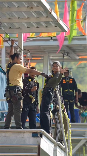 Maa Ganga bungy in Devprayag 200+mtr #adventure #activities #freestyle #bungeejumping #fun #love ❤️