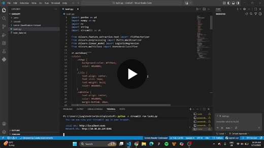 #machinelearning #python #datascience #streamlit #aiprojects #studentdeveloper #learningbydoing #codsoft #mlproject #internship | Jiya Gupta