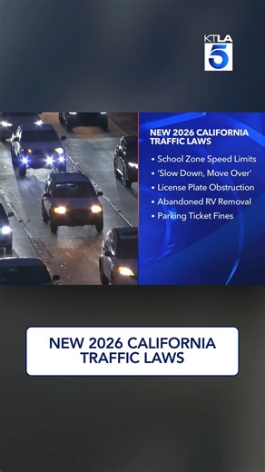 The California DMV is reminding drivers about new laws set to take effect in 2026 that aim to make roads safer. Full Story: https://ktla.com/news/california/what-california-drivers-need-to-know-about-new-laws-going-into-effect-in-2026/ | KTLA 5 News