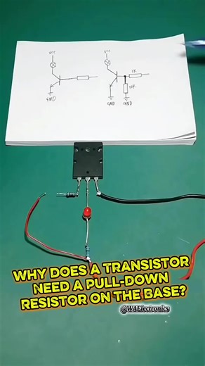 Why Does a Transistor Need a Pull-Down Resistor on the Base? Follow for more like this. Like❣️ comments📋 Share📤 Keep Supporting 🤝 #transistor #pulldownresistor #transistors #diyelectronics #electronicsstudents