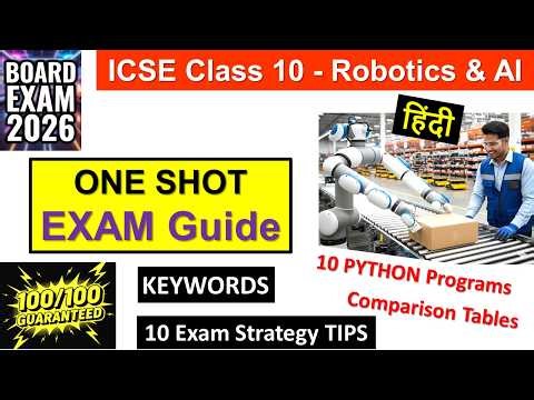 ICSE Class 10 Robotics & AI: Last Minute Revision | 10 Python Programs & Keywords | Board 2026