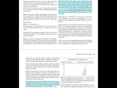 Probability (9E) - Ross. Random Variables/Probabilities