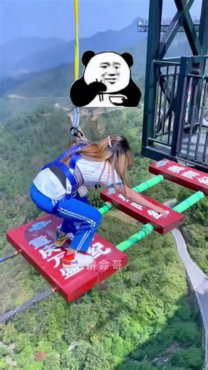 POV Violent First Bungee Cord Rebound Snapping Towards The Clouds
