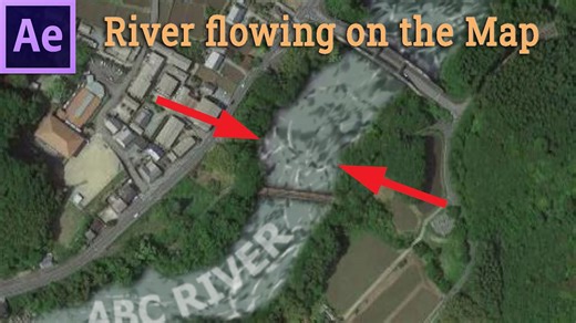 How to make river flowing on the map by Trapcode Mir in After Effects - 153