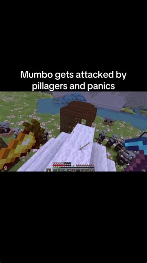 Mumbo Jumbo Gets Attacked by Pillagers & Panics | Hermitcraft S11